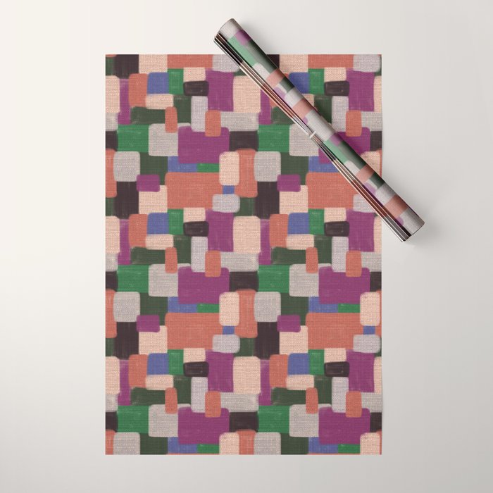 Woven Color Blocks - Modern Craft Texture Wrapping Paper Gallery Image 1