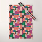 Woven Color Blocks - Modern Craft Texture Wrapping Paper Gallery Image 1