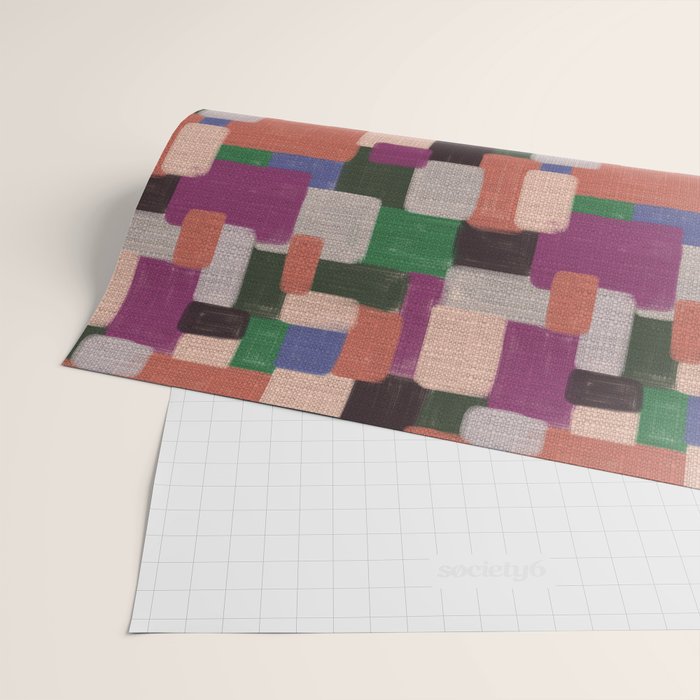 Woven Color Blocks - Modern Craft Texture Wrapping Paper Gallery Image 2