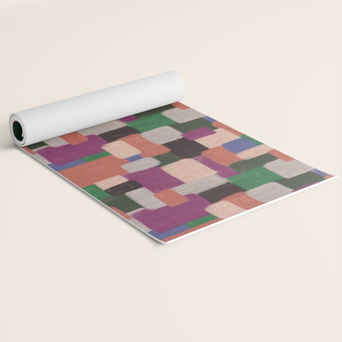 Woven Color Blocks - Modern Craft Texture Yoga Mat Gallery Image 2