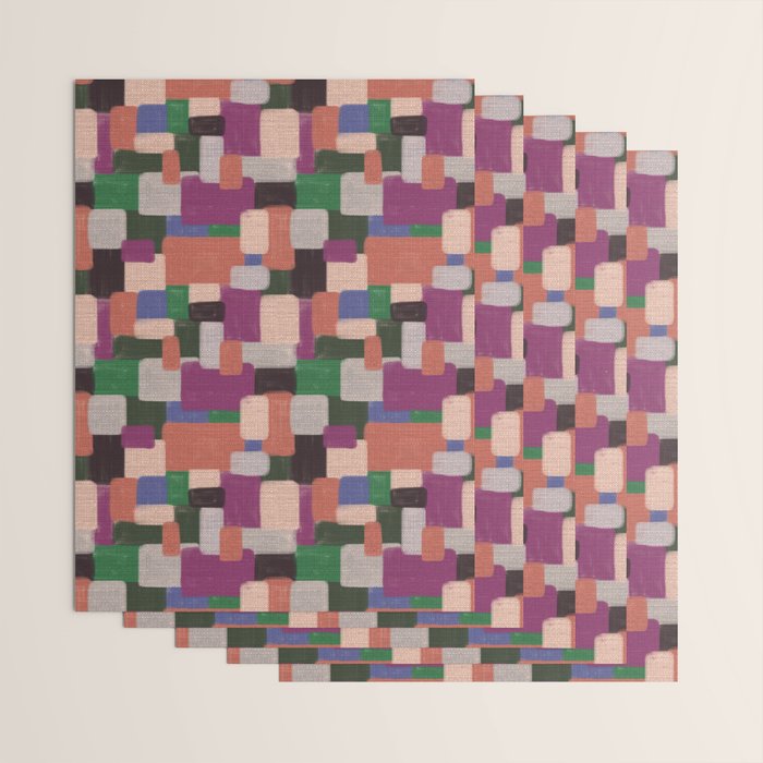 Woven Color Blocks - Modern Craft Texture Wrapping Paper Gallery Image 3
