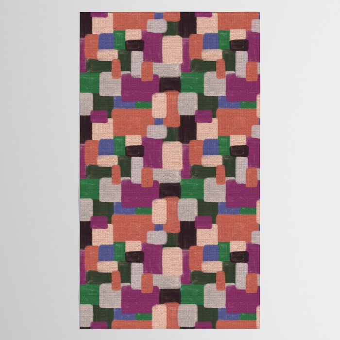 Woven Color Blocks - Modern Craft Texture Tablecloth Gallery Image 2