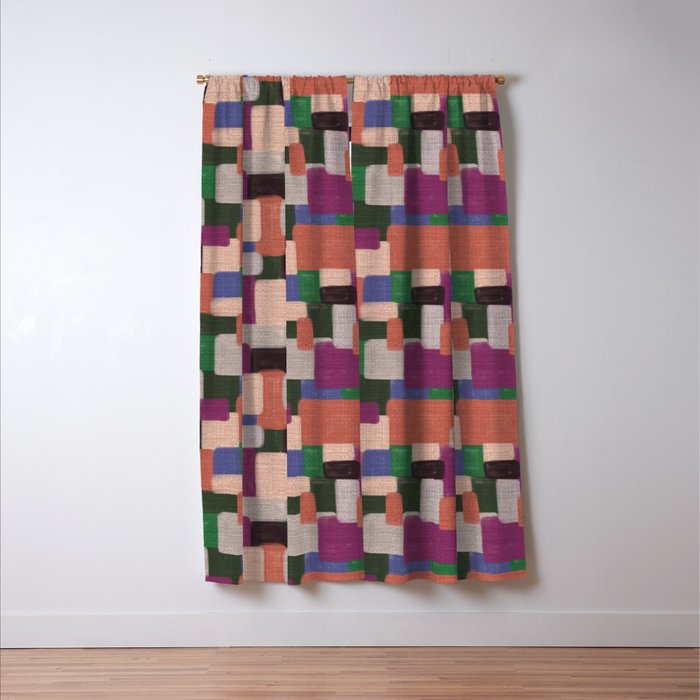 Woven Color Blocks - Modern Craft Texture Window Curtain Gallery Image 3