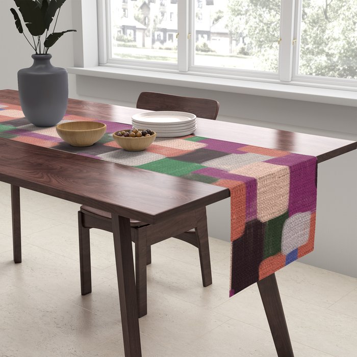 Woven Color Blocks - Modern Craft Texture Table Runner Gallery Image 2