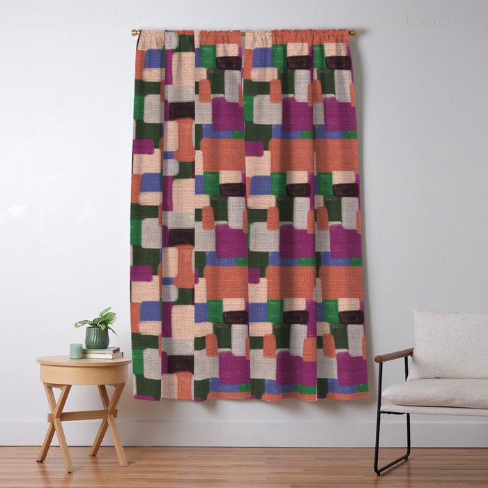 Woven Color Blocks - Modern Craft Texture Window Curtain Gallery Image 5