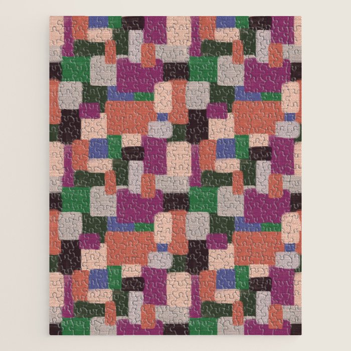 Woven Color Blocks - Modern Craft Texture Jigsaw Puzzle Gallery Image 1