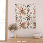 Snowflake Collection - Rose Gold Palette Wall Tapestry Gallery Image 2