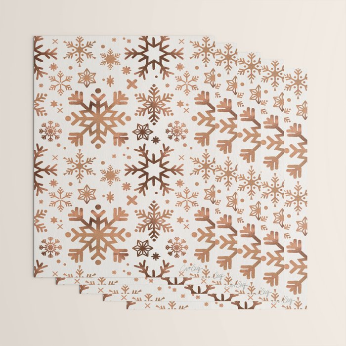 Snowflake Collection - Rose Gold Palette Wrapping Paper Gallery Image 3