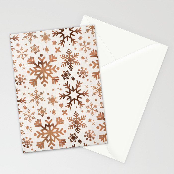 Snowflake Collection - Rose Gold Palette Stationery Card Gallery Image 2