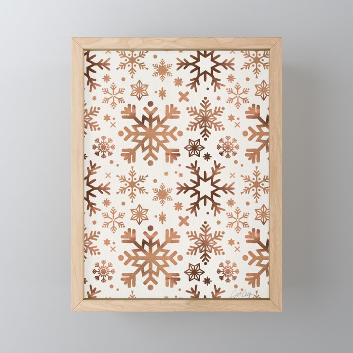 Snowflake Collection - Rose Gold Palette Mini Art Print Gallery Image 1
