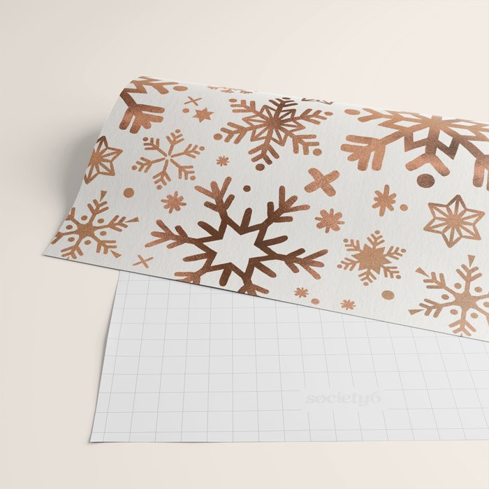 Snowflake Collection - Rose Gold Palette Wrapping Paper Gallery Image 2