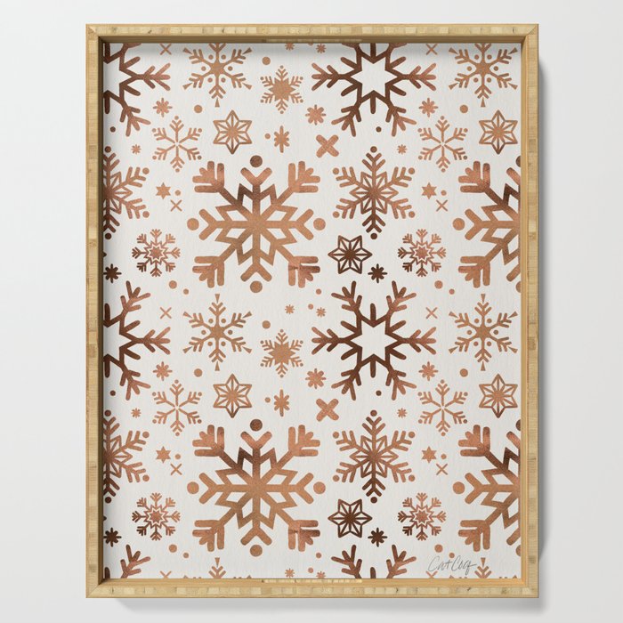 Snowflake Collection - Rose Gold Palette Serving Tray Gallery Image 1
