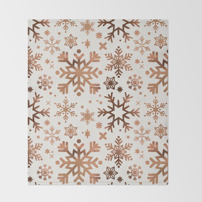 Snowflake Collection - Rose Gold Palette Throw Blanket Gallery Image 2