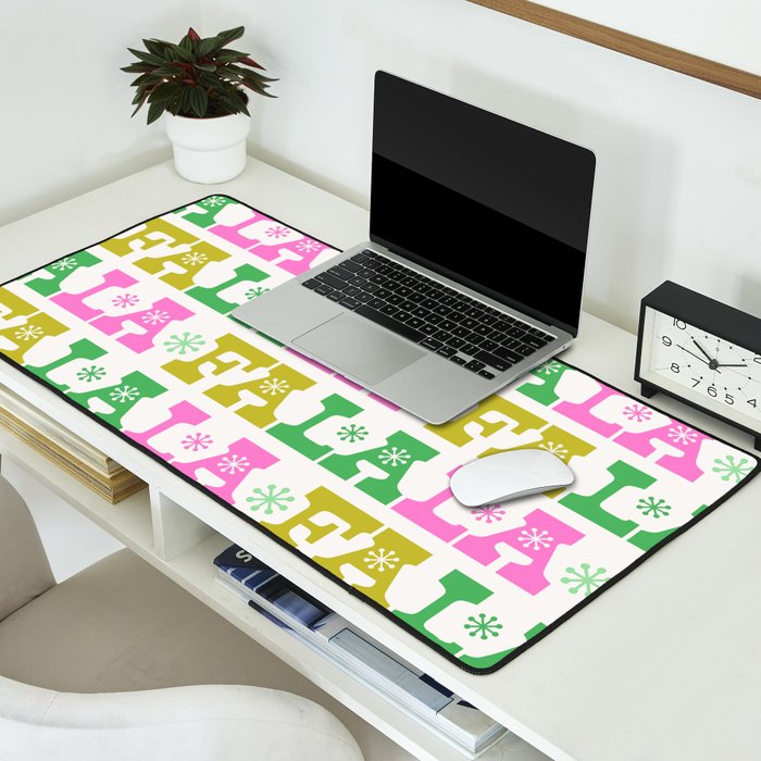 Fa La La- Pink & Green Desk Mat Gallery Image 2