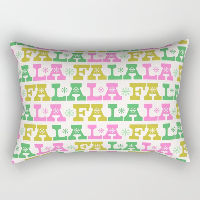 Fa La La- Pink & Green Rectangular Pillow Gallery Image 1