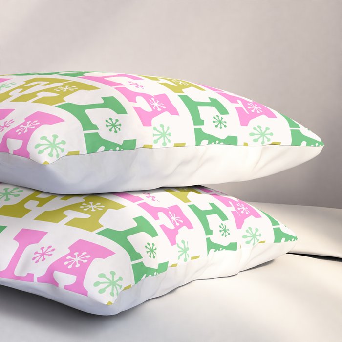 Fa La La- Pink & Green Pillow Sham Gallery Image 3