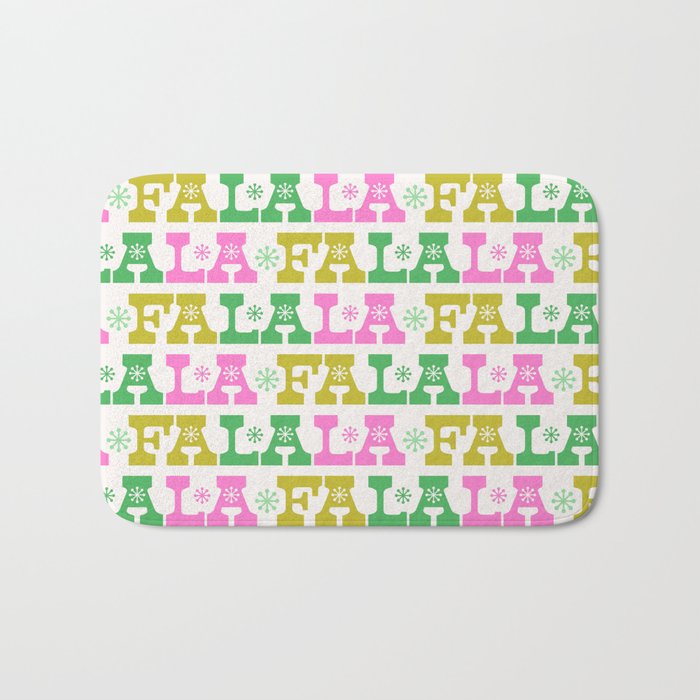 Fa La La- Pink & Green Bath Mat Gallery Image 1
