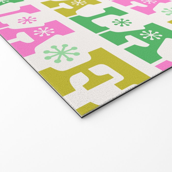 Fa La La- Pink & Green Welcome Mat Gallery Image 2