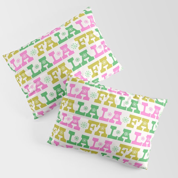 Fa La La- Pink & Green Pillow Sham Gallery Image 1