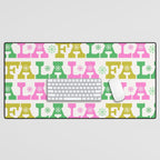 Fa La La- Pink & Green Desk Mat Gallery Image 1