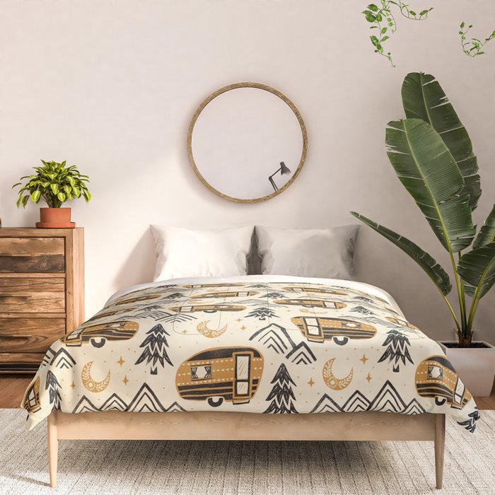 Little Camper - Cream, black, and gold Comforter Gallery Image 3