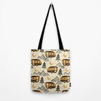 Little Camper - Cream, black, and gold Tote Bag Gallery Image 2
