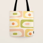 Mid-Century Modern Piquet Retro Minimalist Abstract Pattern Light Green Blush Orange Mustard Cream Tote Bag Gallery Image 1