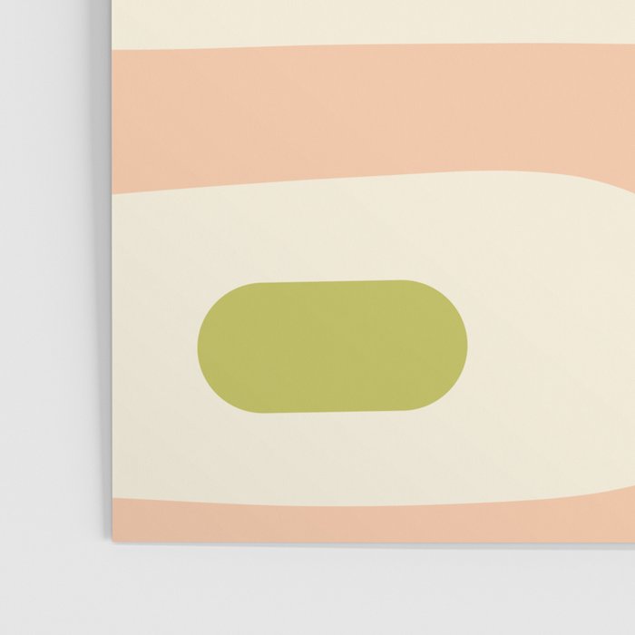 Mid-Century Modern Piquet Retro Minimalist Abstract Pattern Light Green Blush Orange Mustard Cream Poster Gallery Image 3