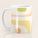 Mid-Century Modern Piquet Retro Minimalist Abstract Pattern Light Green Blush Orange Mustard Cream Coffee Mug Gallery Image 3