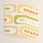 Mid-Century Modern Piquet Retro Minimalist Abstract Pattern Light Green Blush Orange Mustard Cream Wrapping Paper Gallery Image 3