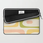 Mid-Century Modern Piquet Retro Minimalist Abstract Pattern Light Green Blush Orange Mustard Cream Laptop Sleeve Gallery Image 2