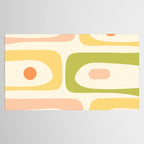 Mid-Century Modern Piquet Retro Minimalist Abstract Pattern Light Green Blush Orange Mustard Cream Tablecloth Gallery Image 2