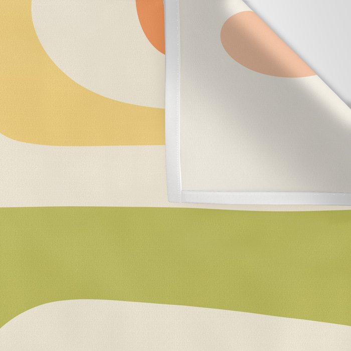 Mid-Century Modern Piquet Retro Minimalist Abstract Pattern Light Green Blush Orange Mustard Cream Wall Tapestry Gallery Image 3