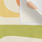 Mid-Century Modern Piquet Retro Minimalist Abstract Pattern Light Green Blush Orange Mustard Cream Wall Tapestry Gallery Image 3
