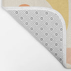 Mid-Century Modern Piquet Retro Minimalist Abstract Pattern Light Green Blush Orange Mustard Cream Bath Mat Gallery Image 2