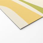 Mid-Century Modern Piquet Retro Minimalist Abstract Pattern Light Green Blush Orange Mustard Cream Welcome Mat Gallery Image 2