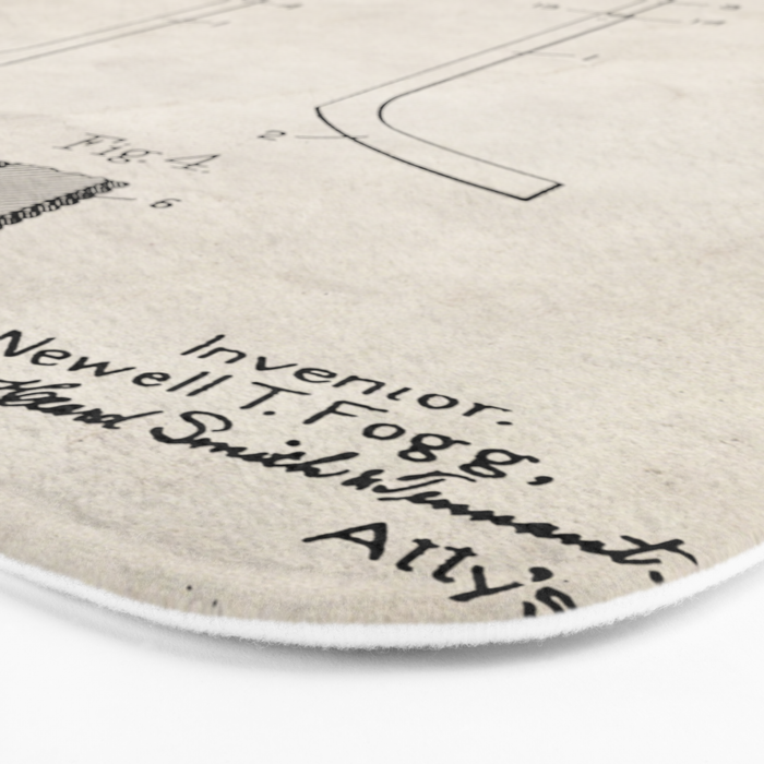 Ice Hockey Stick Patent - Ice Hockey Art - Antique Bath Mat Gallery Image 3