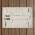Ice Hockey Stick Patent - Ice Hockey Art - Antique Outdoor Rug Gallery Image 1