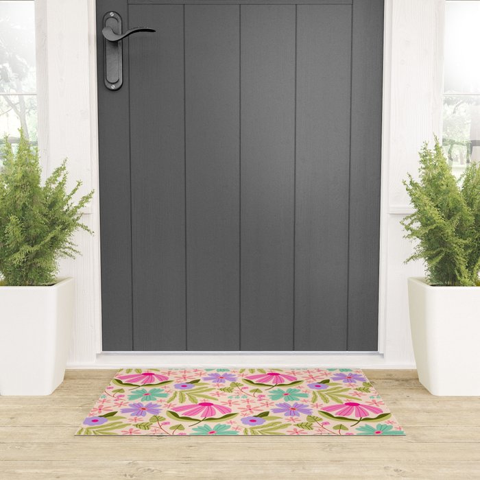Colorful Garden - summer vibe Welcome Mat Gallery Image 3