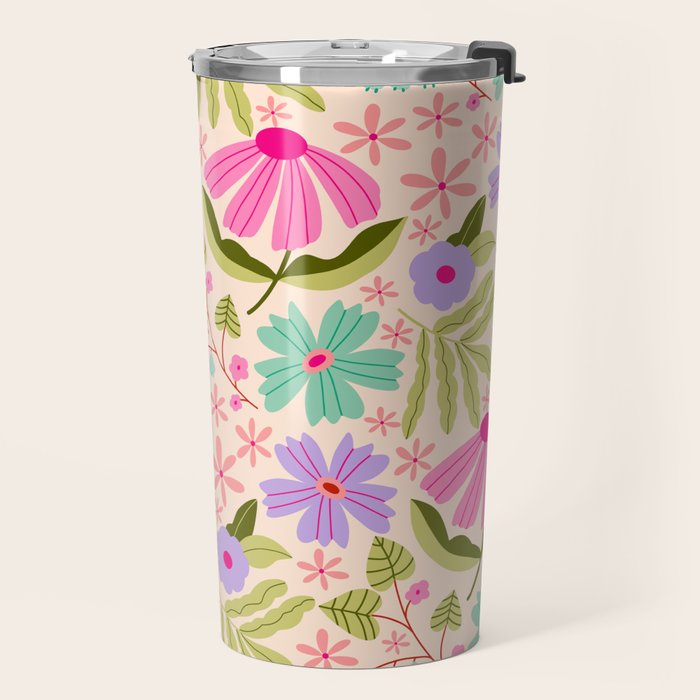 Colorful Garden - summer vibe Travel Mug Gallery Image 2