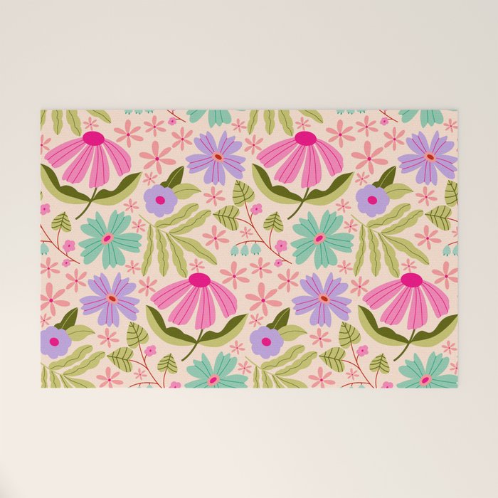 Colorful Garden - summer vibe Welcome Mat Gallery Image 1