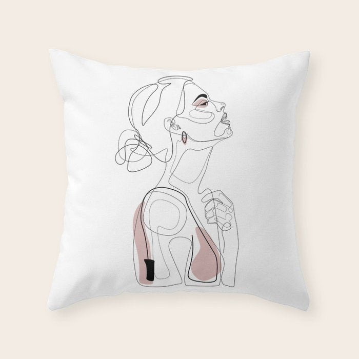 Blush Beauty Throw Pillow Gallery Image 1