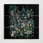 Black Goat Moon Garden Wood Wall Art Gallery Image 1