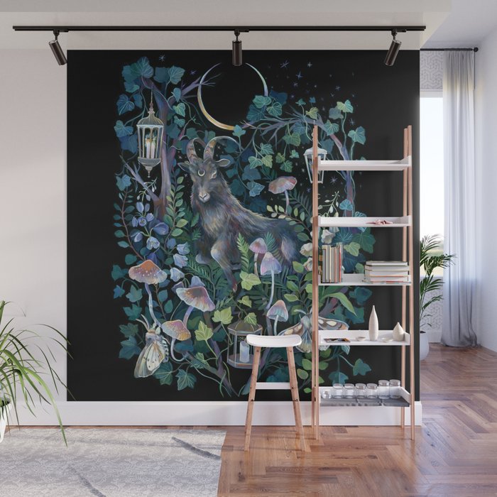 Black Goat Moon Garden Wall Mural Gallery Image 1