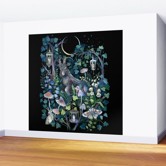 Black Goat Moon Garden Wall Mural Gallery Image 2