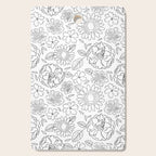 Black and white hand drawn flower art pattern Cutting Board Gallery Image 1