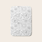 Black and white hand drawn flower art pattern Bath Mat Gallery Image 1