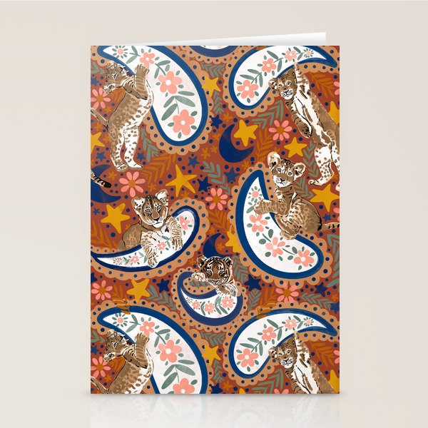 Celestial Sunset Leopard Cubs Stationery Card Gallery Image 2