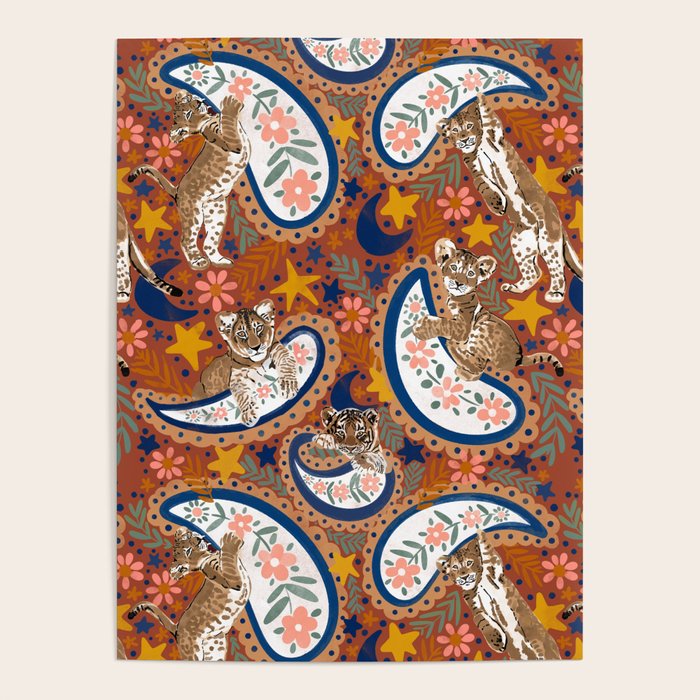 Celestial Sunset Leopard Cubs Poster Gallery Image 4