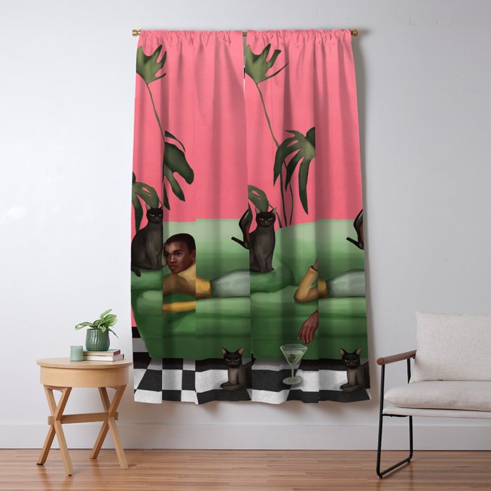 Martini and Monstera Window Curtain Gallery Image 5
